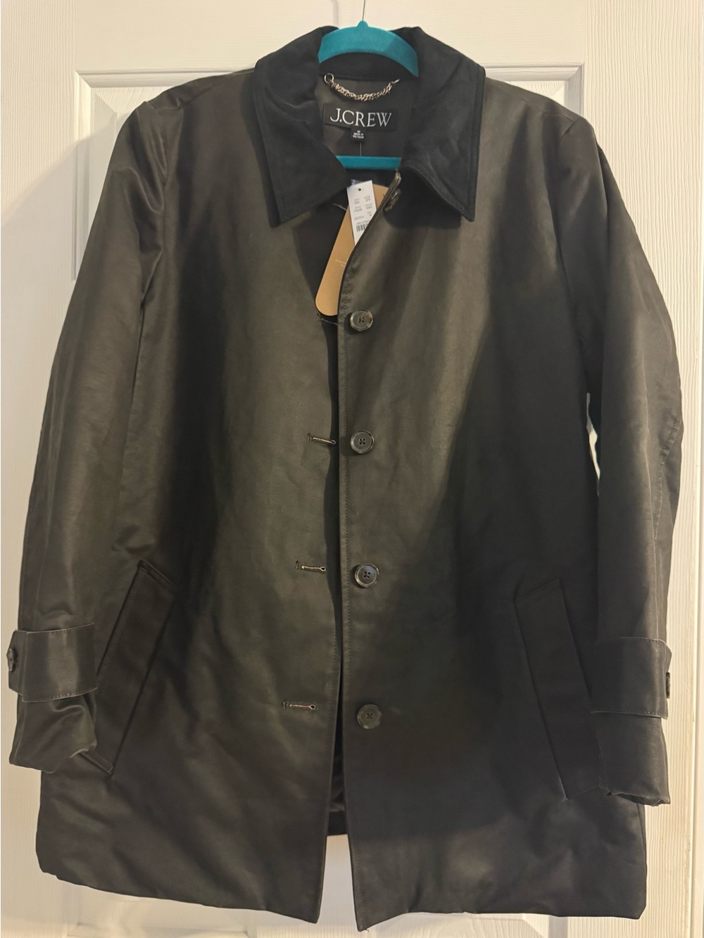 J. Crew Black Grey Coated Barn Jacket Button Front - Picture 7 of 12